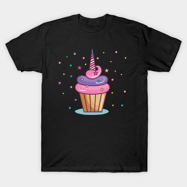 Starry Unicorn Cupcake T-Shirt by SpellsSell